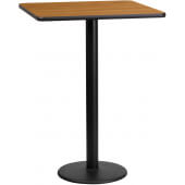 LVLO-03632 LiVello, 24" x 24" Square Indoor Melamine Bar Height Table w/ Natural Wood Laminate Finish