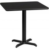 LVLO-02432 LiVello, 30" x 30" Square Indoor Melamine Dining Table w/ Black Laminate Finish