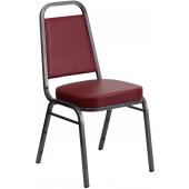 LVLO-0131 LiVello, Hercules Stackable Indoor Steel Banquet Chair, Burgundy w/ Silver Vein Frame
