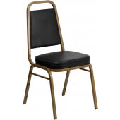LVLO-1131 LiVello, Hercules Stackable Indoor Steel Banquet Chair, Black w/ Gold Frame