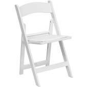 LVLO-2072 LiVello, Hercules Indoor / Outdoor Resin Folding Chair w/ Vinyl Seat, White