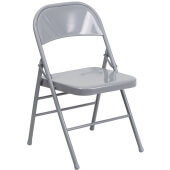 LVLO-5351 LiVello, Hercules Indoor / Outdoor Metal Folding Chair, Gray