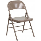 LVLO-4351 LiVello, Hercules Indoor / Outdoor Metal Folding Chair, Beige