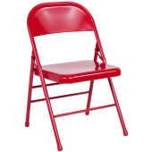 LVLO-5571 LiVello, Hercules Indoor / Outdoor Metal Folding Chair, Red