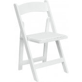 LVLO-2612 LiVello, Hercules Indoor / Outdoor Wood Folding Chair w/ Vinyl Seat, White