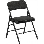 LVLO-53812 LiVello, Hercules Indoor Metal Folding Chair w/ Padded Fabric Seat, Black