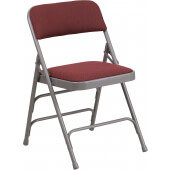 LVLO-669311 LiVello, Hercules Indoor Metal Folding Chair w/ Padded Fabric Seat, Burgundy