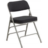 LVLO-569311 LiVello, Hercules Indoor Metal Folding Chair w/ Padded Fabric Seat, Black