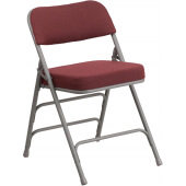LVLO-469311 LiVello, Hercules Indoor Metal Folding Chair w/ Padded Fabric Seat, Burgundy