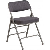 LVLO-269311 LiVello, Hercules Indoor Metal Folding Chair w/ Padded Fabric Seat, Gray
