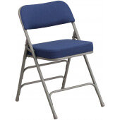 LVLO-369311 LiVello, Hercules Indoor Metal Folding Chair w/ Padded Fabric Seat, Navy