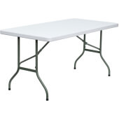 LVLO-324 LiVello, 60" x 30" Indoor / Outdoor Plastic Folding Table, Granite White