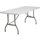 LVLO-2445 LiVello, 72" x 30" Indoor / Outdoor Plastic Folding Table, Granite White