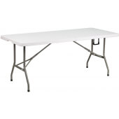 LVLO-879 LiVello, 72" x 30" Indoor / Outdoor Bi-Fold Plastic Folding Table, Granite White