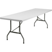 LVLO-27471 LiVello, 96" x 30" Indoor / Outdoor Plastic Folding Table, Granite White