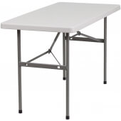 LVLO-2385 LiVello, 48" x 24" Indoor / Outdoor Plastic Folding Table, Granite White