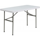 LVLO-83702 LiVello, 48" x 30" Indoor / Outdoor Plastic Folding Table, Granite White
