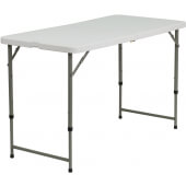 LVLO-93702 LiVello, 48" x 30" Indoor / Outdoor Adjustable Bi-Fold Plastic Folding Table, Granite White