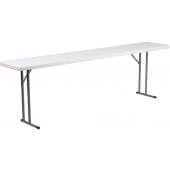 LVLO-06127 LiVello, 96" x 18" Indoor / Outdoor Plastic Folding Table, Granite White