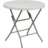 LVLO-3536 LiVello, 32" Indoor / Outdoor Plastic Folding Table, Granite White