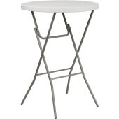 LVLO-4536 LiVello, 32" Indoor / Outdoor Plastic Bar Height Folding Table, Granite White