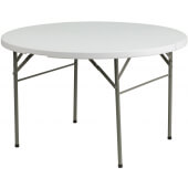 LVLO-74702 LiVello, 48" Indoor / Outdoor Bi-Fold Plastic Folding Table, Granite White