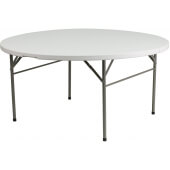 LVLO-64702 LiVello, 60" Indoor / Outdoor Bi-Fold Plastic Folding Table, Granite White