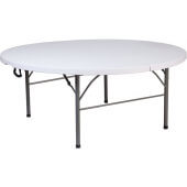 LVLO-185991 LiVello, 71" Indoor / Outdoor Bi-Fold Plastic Folding Table, Granite White