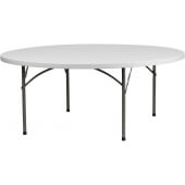 LVLO-1645 LiVello, 72" Indoor / Outdoor Plastic Folding Table, Granite White