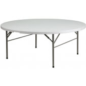 LVLO-54702 LiVello, 71" Indoor / Outdoor Bi-Fold Plastic Folding Table, Granite White