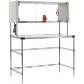 EZHSE48W-KIT Metro, 36" x 24" Super Erecta® Stainless Steel Enclosed Heated Shelf Workstation