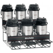 35728.0005 Bunn, UNIV-6 APR 6 Pot Step-Up Airpot Rack, Black