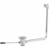 B-3970-01-XS T&S Brass, Short Lever Handle Waste Valve w/ Overflow Assembly, 3 1/2" Opening