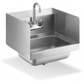 SWHS-12-SP Steelworks, 16" x 12" Stainless Steel Hand Sink w/ Faucet & Side Splashes