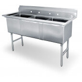 SWS3C162012-318 Steelworks, 53" Three Compartment Sink, 12" Deep Bowls