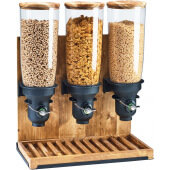 3576-3-99FF Cal-Mil, Triple 5L Madera Countertop Cereal / Dry Food Dispenser, Rustic Pine Finish