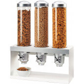 3598-3-55 Cal-Mil, Triple 4.5L Luxe Countertop Cereal Dispenser, White Finish