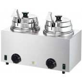 81220 Server Products, Double 3 Qt Condiment / Topping Warmer