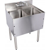 C-DSB-36R Choice by Glastender, 36" x 24" Two Compartment Underbar Hand Sink w/ 12" Drainboard