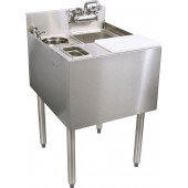 C-MFT-20 Choice by Glastender, 20" x 24" One Compartment Underbar Mixology Sink w/ Dipper Well & Rinse Faucet