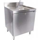 C-SC-24L Choice by Glastender, 24" x 24" Stainless Steel Sink Cabinet w/ 12" Drainboard