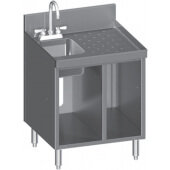 C-SC-24L-LD Choice by Glastender, 24" x 24" Stainless Steel Sink Cabinet w/ 12" Drainboard
