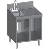 C-SC-24R-LD Choice by Glastender, 24" x 24" Stainless Steel Sink Cabinet w/ 12" Drainboard