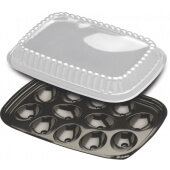 I51P D&W Fine Pack, 12 Egg Plastic Display Tray w/ Dome, Black (328/case)