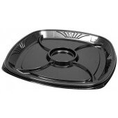 BP713-164 D&W Fine Pack, 16" Forum® 5-Compartment Plastic Shallow Catering Tray, Black (50/case)