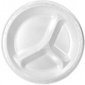 83900 Genpak, 9" Celebrity® Disposable 3-Compartment Foam Plate, White (500/case)