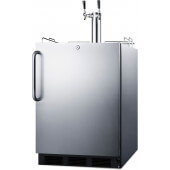 SBC54OSBIADAWKDTWIN Summit Appliance, 24" Undercounter Outdoor Refrigerated Wine Dispenser, 2 Tap, ADA