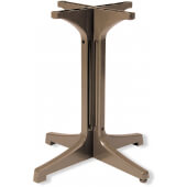 55631181 Grosfillex, 26" x 26" Alpha Resin Cross Table Base, Taupe