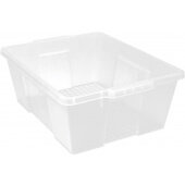 LC191507CL Quantum Food Service, 21" x 16" x 7 3/4" Polypropylene Tote Box, Clear