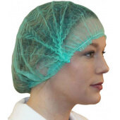 MB-21-G-PLEATED Impact Products, 21" Polypropylene Non-Woven Pleated Bouffant Cap, Green (1,000/case)